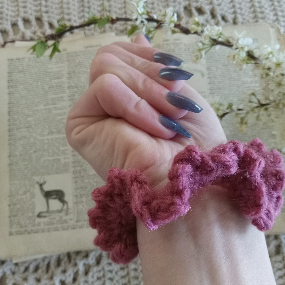 Raspberry Crochet Scrunchie! - Picture 3 of 3